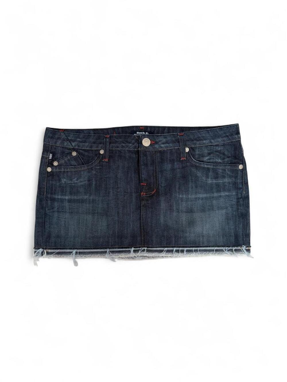 Y2K Rock & Republic Embroidered Denim Mini Skirt